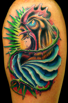 Rooster Hanzubun done by Javier Rivera @jriveratattoo (@bekind.tattoo ATL  Ga) : r/irezumi
