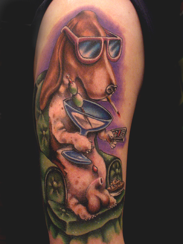 Hound dog by Mike DeVries TattooNOW