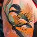 Tattoos - Chickadee Bird with flowers - 76200