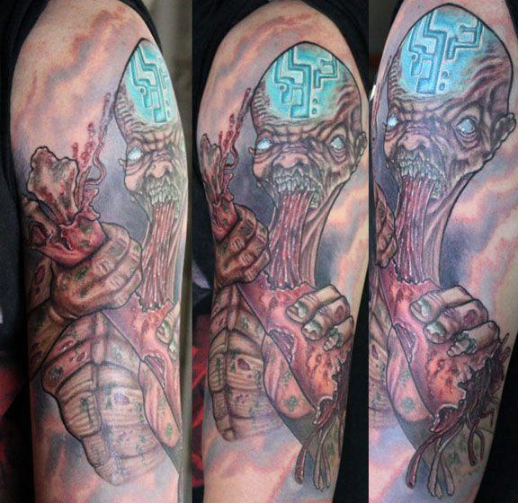 Finished up lower leg horror sleeve with Pennywise Artist Steven House at Zombie  Tattoo in Norco Ca  rtattoos