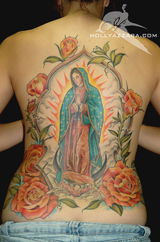 virgin mary tattoos in color