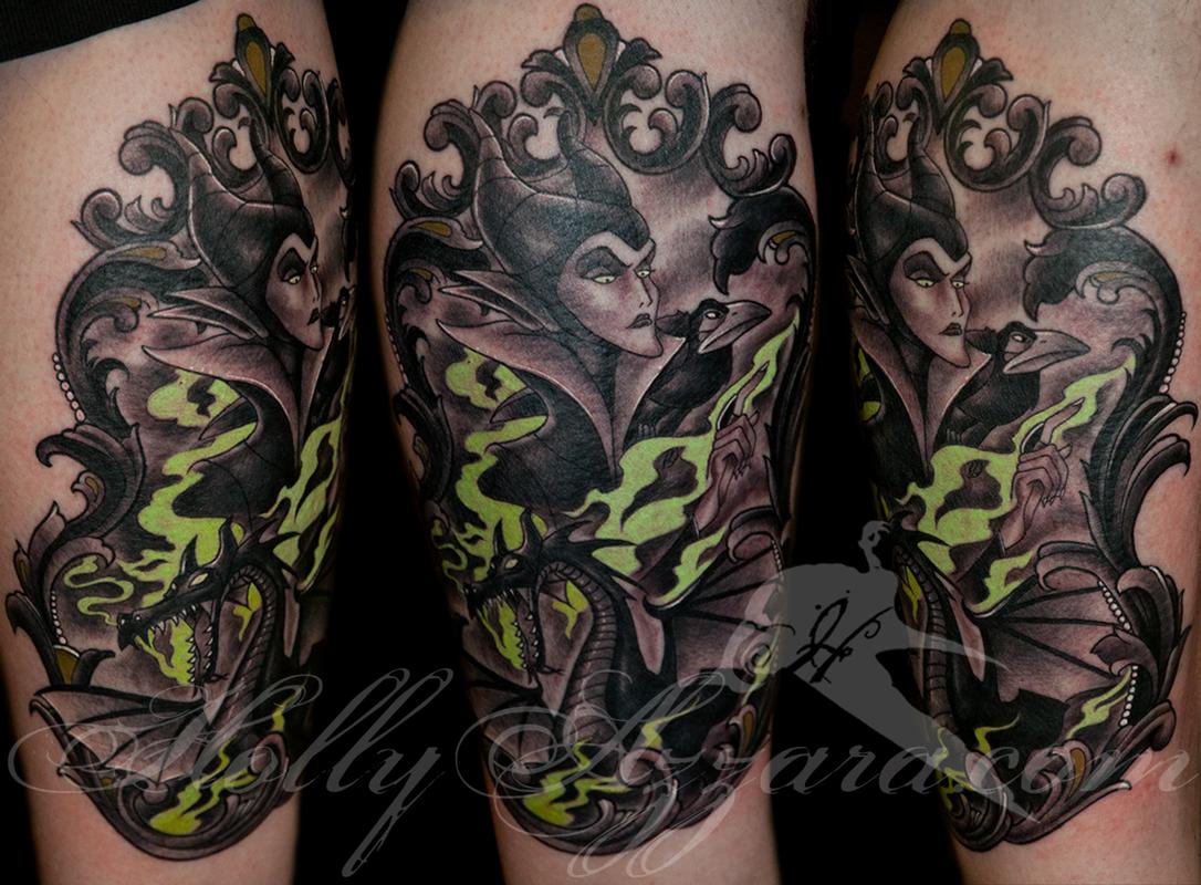 Disney S Malifecent And Dragon By Holly Azzara Tattoonow