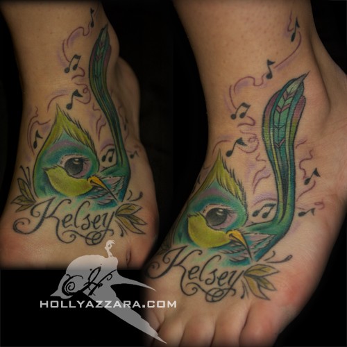 neotraditional tattoo of a swallow