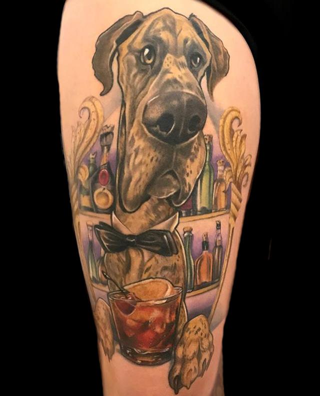 Looking for someone to redraw this tattoo design of a Great Dane so it  looks like my doggy  message for more info  rArtistsforhire
