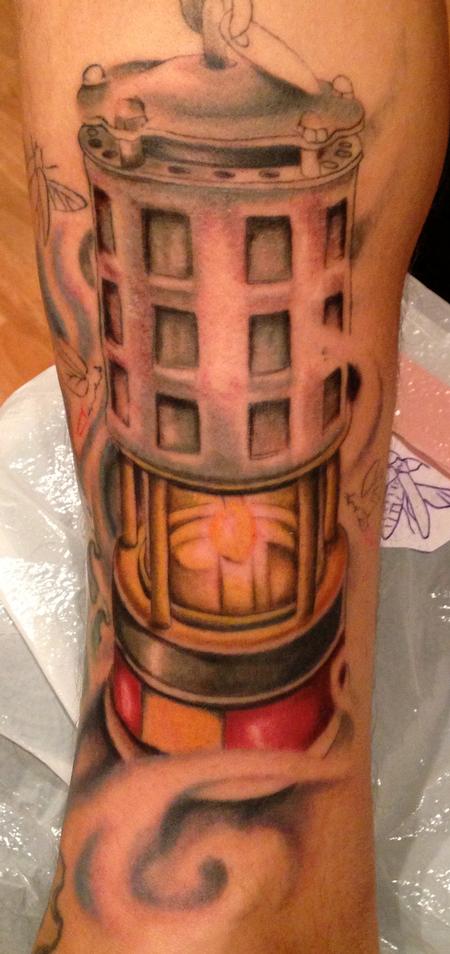 Miners lamp with Yorkshire roses | Lamp tattoo, Tattoos, Buddha tattoo  design