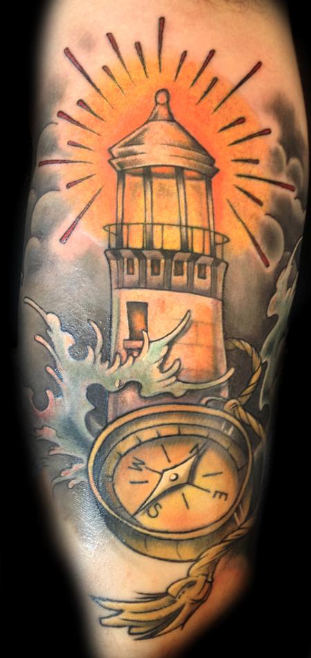 This lighthouse tattoo is “lit”! #tattoo #fyp #charlotte | TikTok