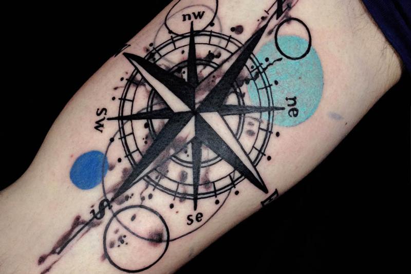 Watercolor Compass Tattoo By Mirco Campioni Tattoonow