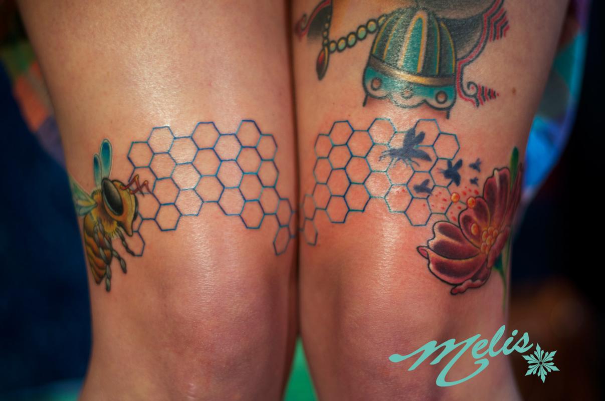 Pin by Claudia Dufour on Impulse Controlled Tattoos in 2023  Knee tattoo  Tattoos Bees knees