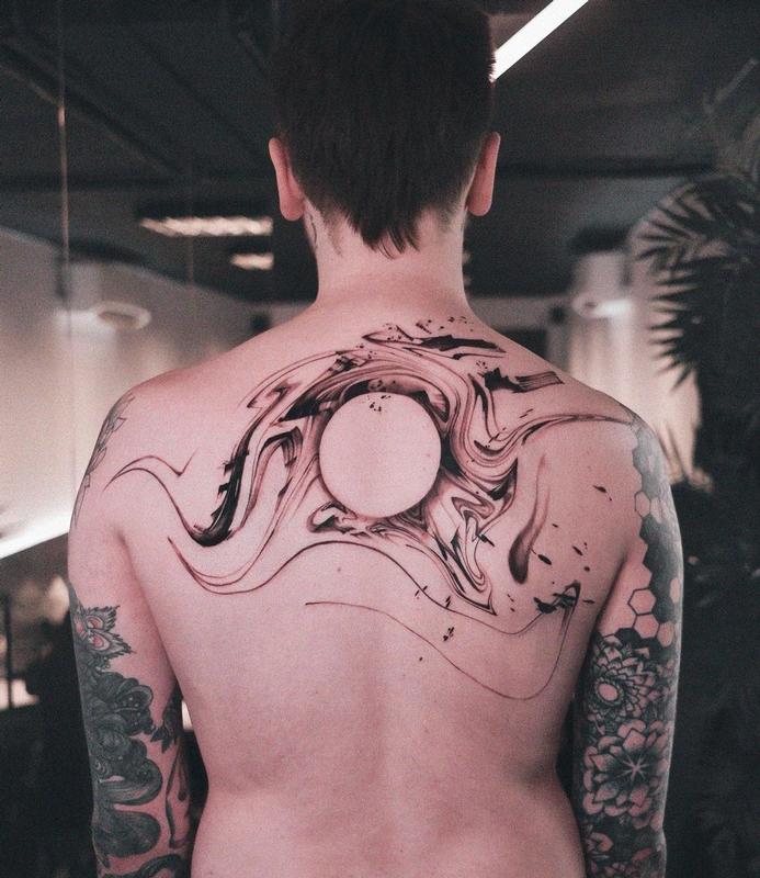 Back Abstract Tattoo by Xoïl