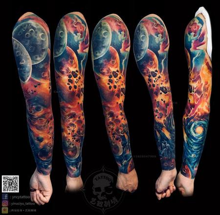 tattoos/ - Full color space sleeve - 140182