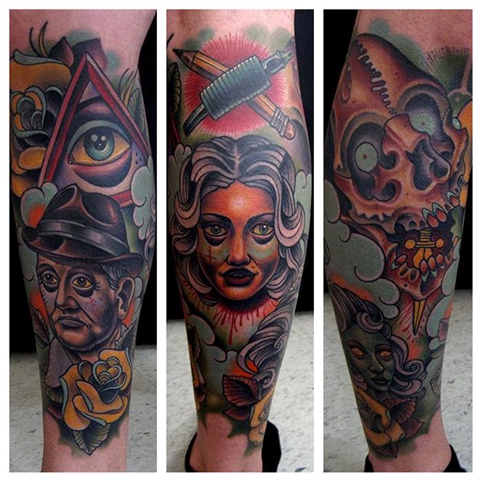 Illuminati Leg Sleeve Tattoo By Jonathan Montalvo Tattoonow