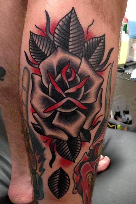 Black Traditional Old School Rose Elbow Tattoo in 2023  Rose elbow tattoo Traditional  tattoo flowers Elbow tattoos