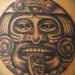 Tattoos - Black and grey aztec god - 69834