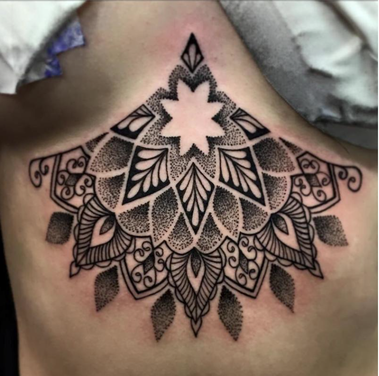 Monumental Ink on Twitter Sternum piece done by Louise  httpstco0exgb00UHL tattoo tattoodesigns newtraditional  neotraditional linework sternumtattoo mandala mandalatattoo dotwork  dotworktattoo blackwork colchester essex httpstco 