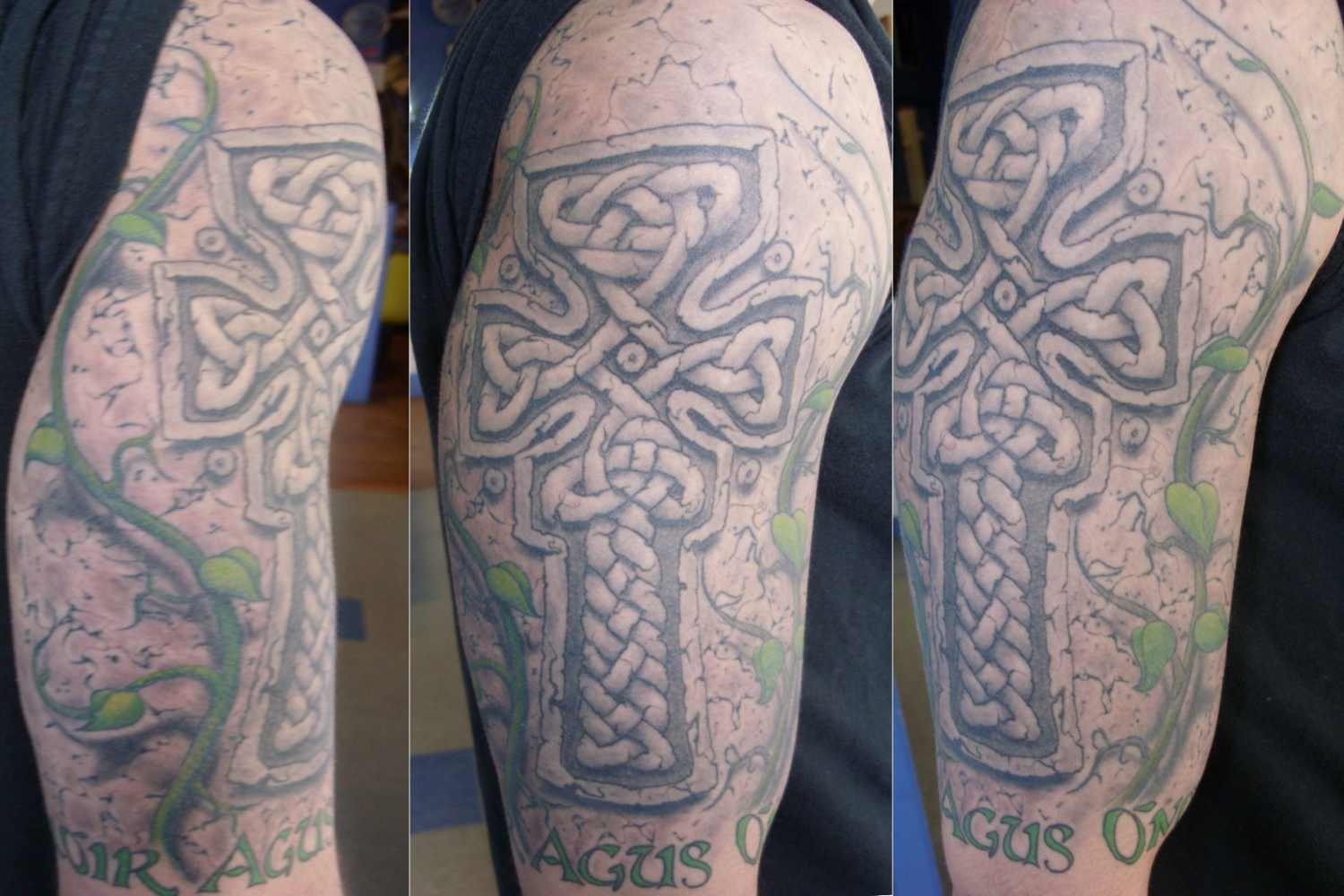 stone celtic cross tattoo