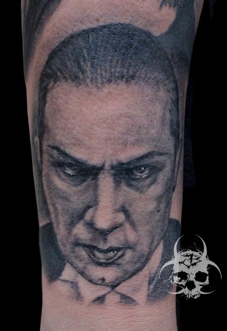 Bela Lugosi Dracula portrait by Jeremiah Barba: TattooNOW
