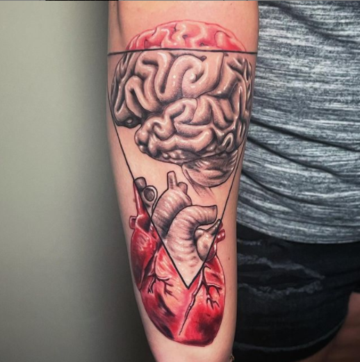 heart and brain tattoos by rebeccavincenttattoo at   Flickr