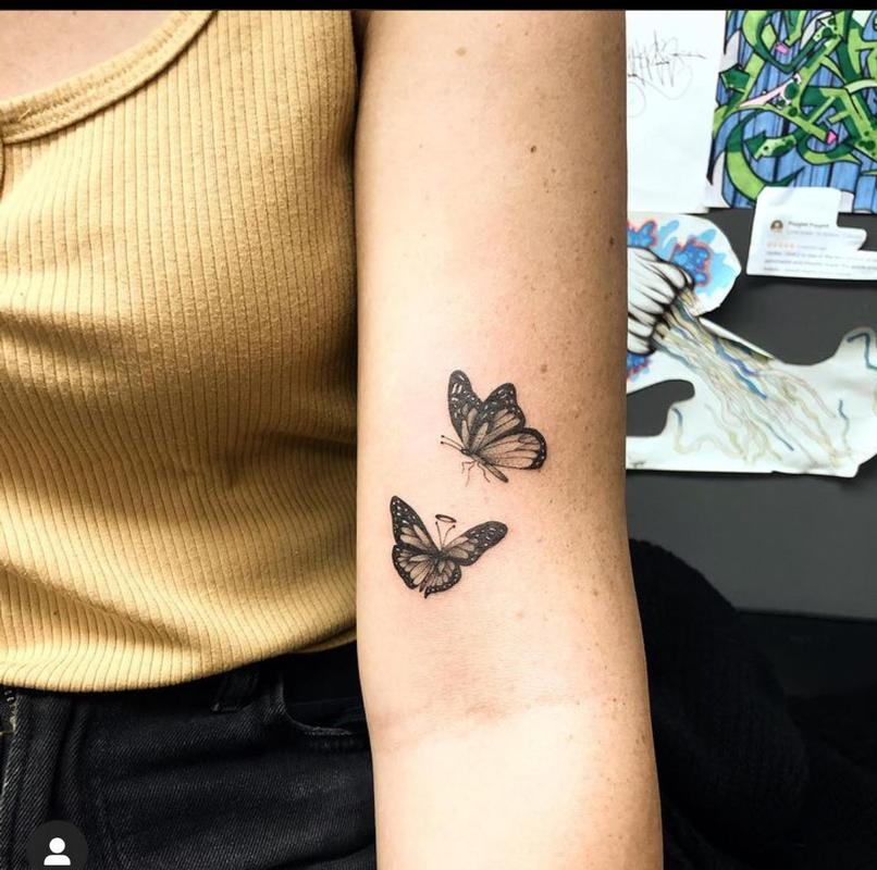 Painted Temple : Tattoos : Hadley Clark : Butterfly Tattoo