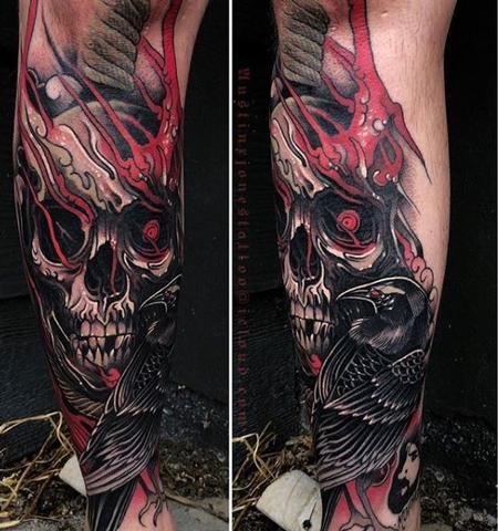 tattoos/ - Austin Jones Skull and Raven - 139098
