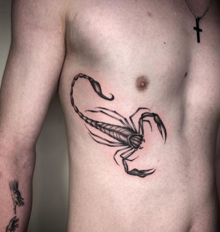Scorpion tail blackout - by SuedeSake @ Cain Tattoo, Akl NZ. Design by me!  : r/tattoos