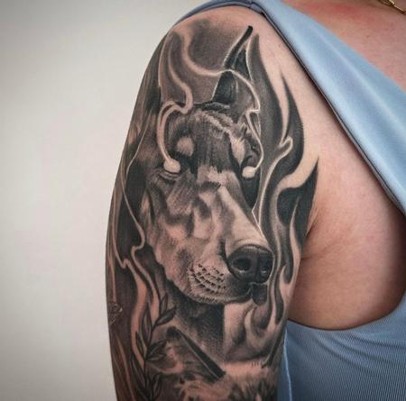 tattoos/ - Smokey Doberman Pinscher  - 145760