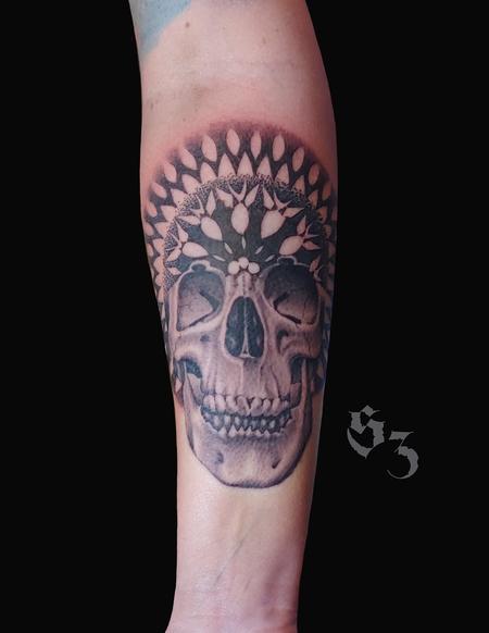 black and white sugar skull tattoos for men