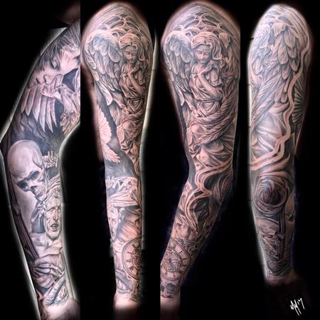 Buy Full Sleeve Black Skull Wolf Temporary Tattoo Realistic Evil Killer Ax  Leg Tattoo Click for More Details Craft Supply Online in India - Etsy