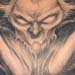 Tattoos - Bat face with horned skulll chest and stomach tattoo - 28935