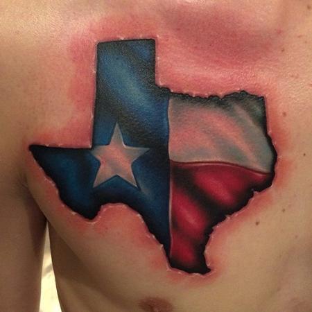 Texas map tattoo on the right ring finger