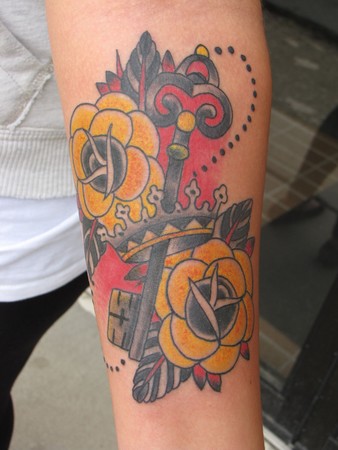 Tattoo uploaded by Channing Tattoo • Skeleton key 🗝 and rose 🌹. #rose  #skeletonkey#colortattoo #tattoo#inkedup #inkaddict #inklife #tattoostagram  #tattooart#tattooink #tattoodesign  #channingstone#channingtattoo#femaleartist#hashtags#art#artist#arte ...