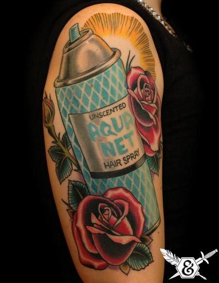Aqua Net/ Roses by Russ Abbott: TattooNOW