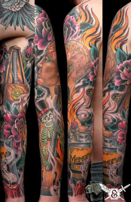 Color Science Fiction Sleeve Tattoo by Dimas Reyes: TattooNOW
