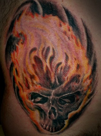 flaming skull tattoo｜TikTok Search