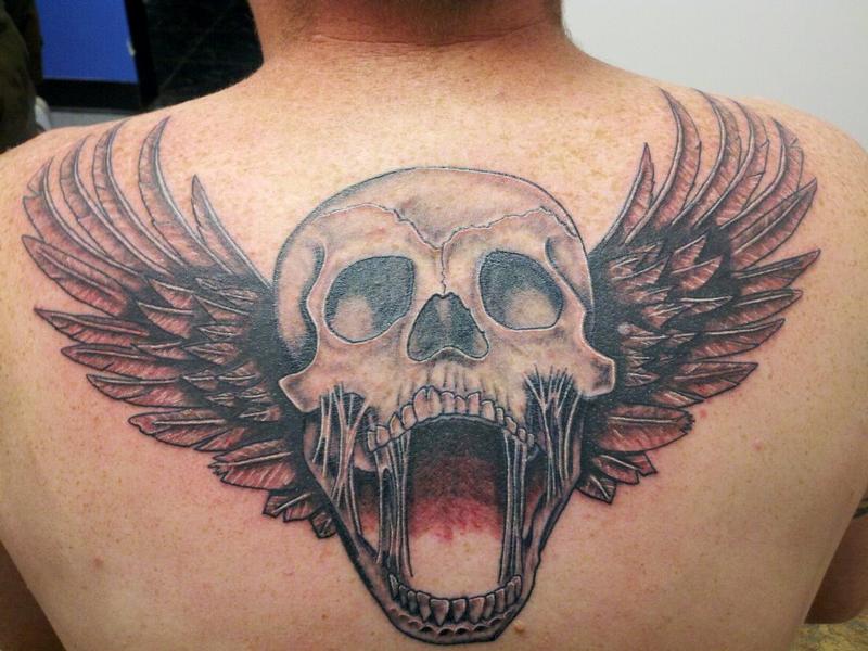 freehand skull black  shade tattoo  this freehand tat by d  Flickr