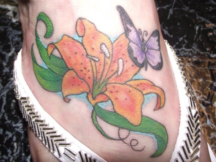 lily foot tattoos