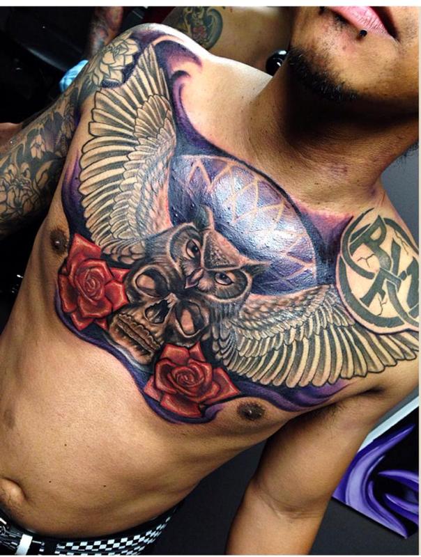 Jimmy Pacheco on Twitter owl chest tattoo I finished up tonight   httpstcoC16DikuECk  Twitter