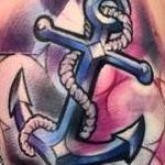 Tattoos - Anchor with Abstract Bckground - 108932