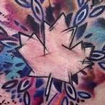 Tattoos - Watercolour Maple Leaf and Snowflake - 108938