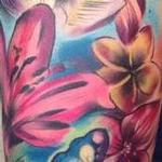 Tattoos - Girly Full Colour Flower Half Sleeve - 108942