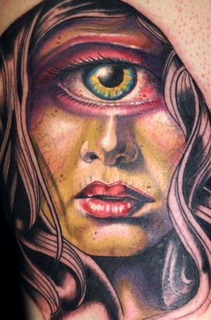 Black & Grey Head Tattoo | Daniela Haindl - TrueArtists