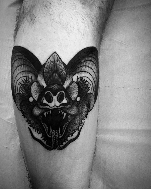 Tattoo uploaded by June Weinberger  Spooky bat on my leg Nancy over at  Formula Ink Tattoo  Tattoodo