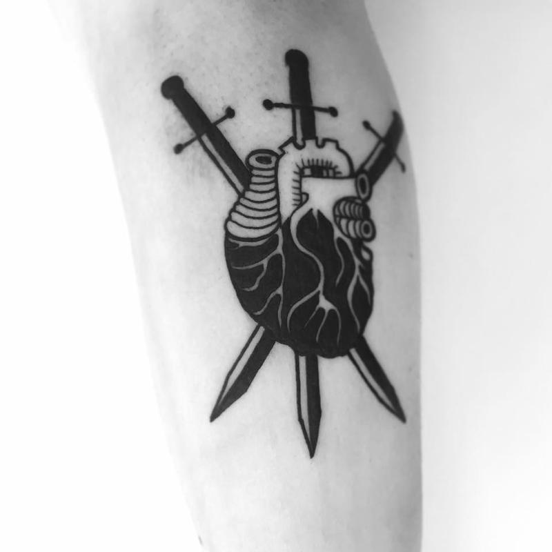 Dagger With Heart Tattoo Vinyl Stickers  Etsy