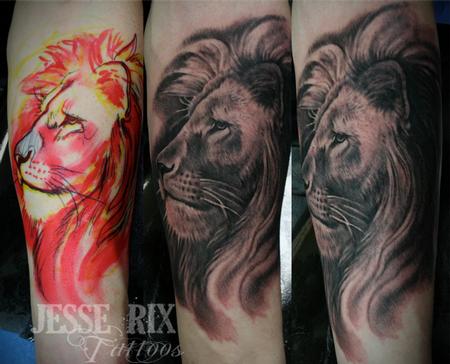 Big Black Tribal Lion Temporary Tattoos For Men Women Tiger Wolf Skull Rose  Realistic Fake Tattoo Arm Water Transfer Tatoo Chest - AliExpress