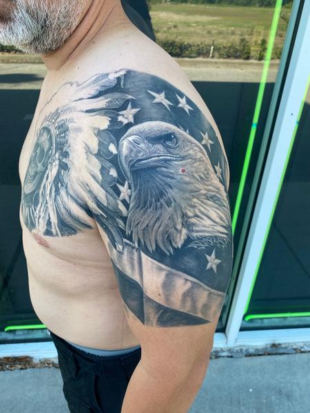 tattoos/ - Bald eagle on flag - 145266