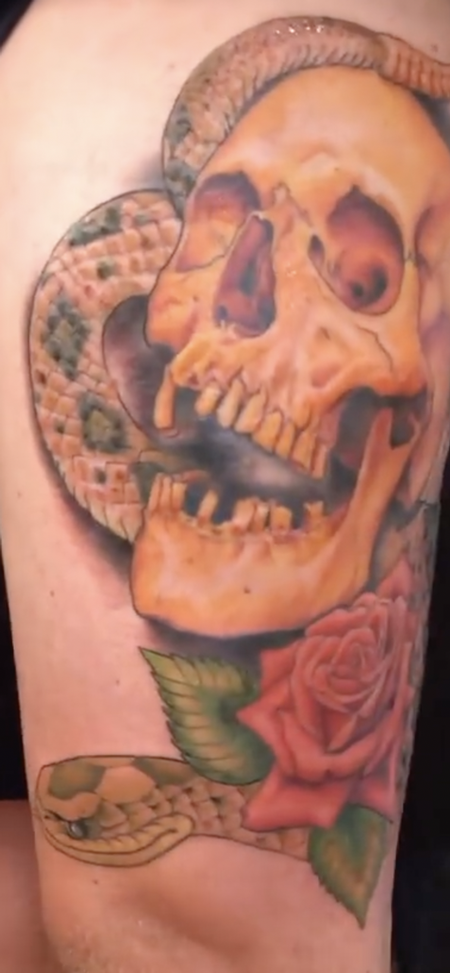 tattoos/ - Skull and Snake Tattoo - 143573