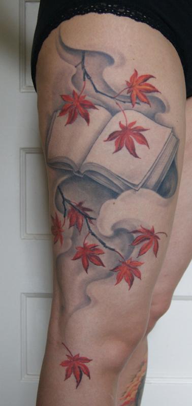 Blank Book With Japanese Maple Leaves By Shawn Hebrank Tattoonow