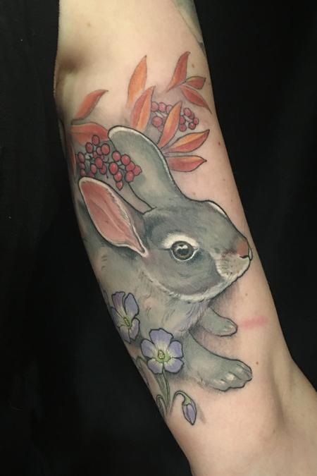 tattoos/ - Bunny and Flowers - 122765
