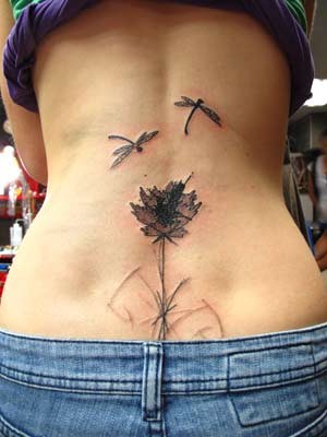 tattoos/ - Dragonfly/flower tattoo - 49840