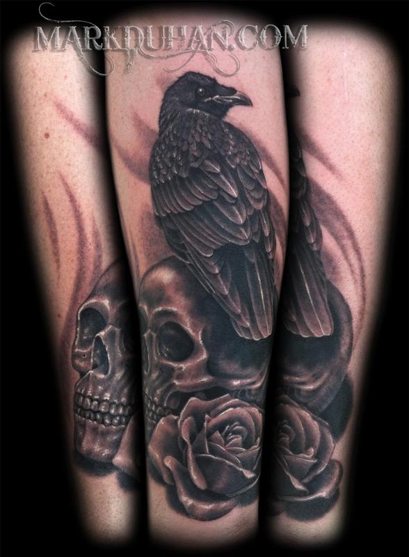 Floral Raven Forearm Tattoo by Robert J  YouTube