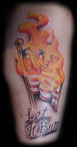 Fire burned tattoo hi-res stock photography and images - Alamy